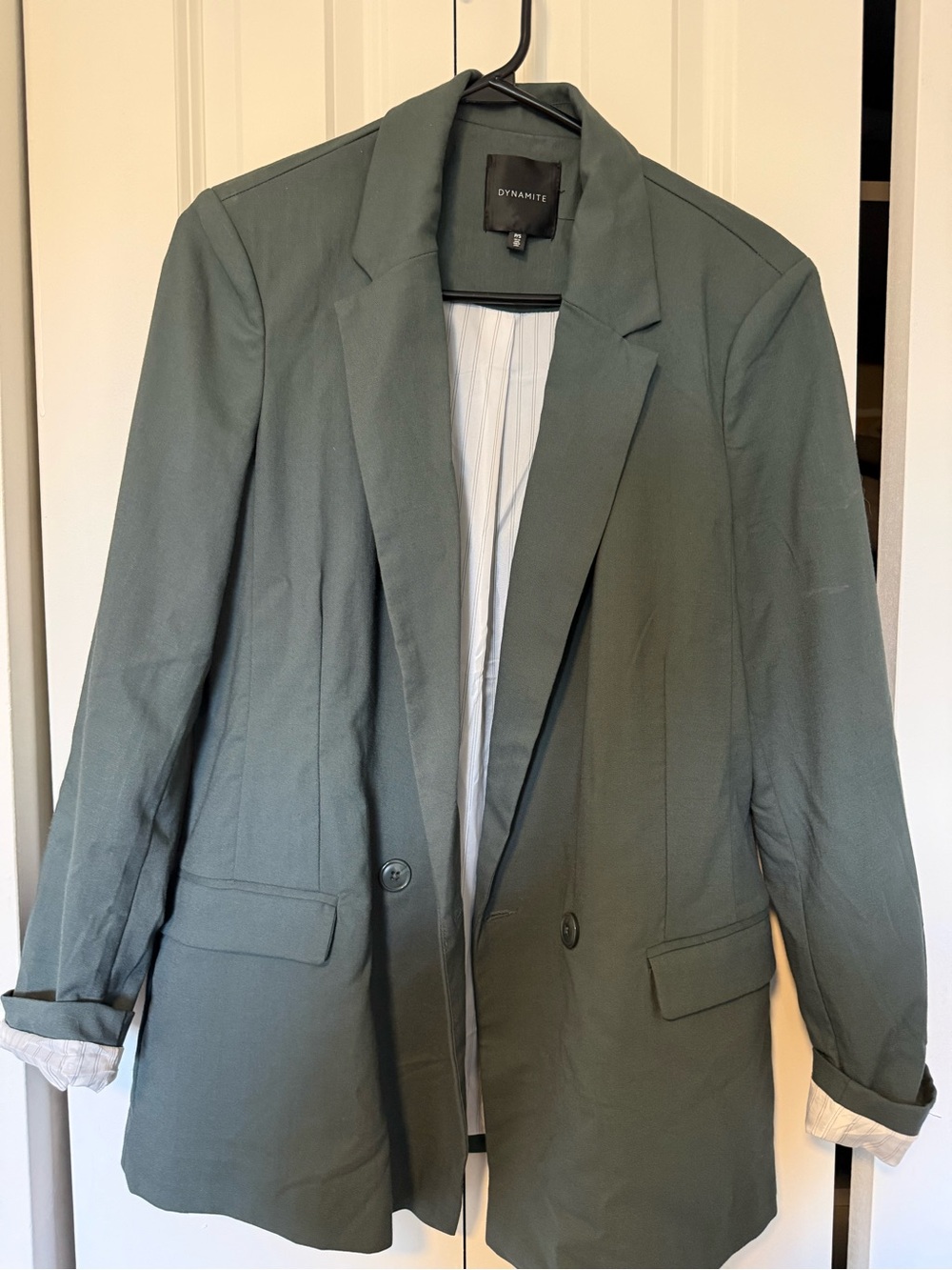 Dynamite Dark Olive Tailored Blazer Jacket